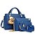 cheap Bag Sets-Women&#039;s PU(Polyurethane) Bag Set Bag Sets 4 Pieces Purse Set Blue