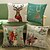 cheap Christmas Decorations-1 pcs Cotton / Linen Pillow Case, Holiday Accent / Decorative