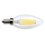 abordables Bombillas-6pcs Bombillas de Filamento LED 380 lm E12 C35 4 Cuentas LED COB Regulable Blanco Cálido 110-130 V / 6 piezas / Cañas