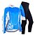 economico Set di abbigliamento da uomo-Nuckily Per donna Manica lunga Maglia con pantaloni da ciclismo Inverno Vello Elastene Poliestere Blu Botanico floreale Divertente Bicicletta Completo tuta Tenere al caldo Antivento Fodera di vello