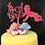 cheap Cake Toppers-Cake Topper Classic Theme Monogram Acrylic Birthday with Flowers 1 Gift Box