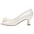 cheap Wedding Shoes-Women&#039;s Heels Chunky Heel Peep Toe Wedding Dress Party &amp; Evening Crystal Satin Flower Elastic Fabric Ivory