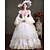 cheap Historical &amp; Vintage Costumes-Rococo Victorian Costume Women&#039;s Dress Party Costume Masquerade Vintage Cosplay Lace Cotton Poet Sleeve Floor Length Long Length / Floral