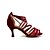 baratos Sapatos de Dança Latina-Mulheres Sapatos de Dança Latina Sandália Renda Presilha Vermelho / Marron / Couro / Ensaio / Prática