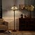 preiswerte Lichter &amp; Beleuchtung-Libelle Tiffany-Stil Glasmalerei Stehlampe 66 Zoll mit 18 Zoll breiten handgefertigten Schatten Metallfuß mit dunkelbraunem Backfinish