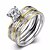 voordelige Ring-Bandring Zirkonia Tweekleurig Zilver Zirkonia Titanium Staal Verguld Liefde Dames Modieus Europees 2 stuks 6 7 8 9 / Verlovingsring / patiencespel