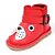 baratos Sapatos de Menina-Para Meninas sapatos Couro Ecológico Outono Inverno Conforto Botas Caminhada Para Casual Preto Marron Vermelho