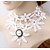 abordables Gargantillas-Mujer Gargantillas Collar hebras de perlas damas Tatuaje Moda Perla Tela de Encaje Blanco Gargantillas Joyas Para Boda Fiesta Disfraces de cosplay / Collar con perlas / tatuaje Gargantilla