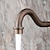 お買い得  浴室・洗面台用水栓金具-アンティーク銅の浴室の流しの蛇口、センターセットの2つのハンドル、ホットとコールドのスイッチとセラミックバルブを備えた1つの穴のバスタップ