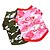 billige Hundetøj-Kat Hund T-shirt camouflage Ferie Mode Hundetøj Rød Grøn Rose Kostume Bomuld XS S M L