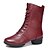 cheap Dance Boots-Women&#039;s Modern Shoes Boots Split Sole Low Heel Leather Black / Red / Dance Boots