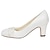 cheap Wedding Shoes-Women&#039;s Heels Wedding Dress Party &amp; Evening Crystal Pearl Chunky Heel Round Toe Elastic Fabric White Ivory