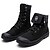 cheap Men&#039;s Boots-Men&#039;s Boots Comfort Fashion Boots Fall Winter PU Casual Lace-up Flat Heel Black Yellow Light Grey Flat