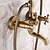 abordables Robinetteries de douche-Robinet de douche Ensemble - Douche Douche pluie Séparé Antique / Décoration artistique / Rétro / Moderne Cuivre antique Montage mural Soupape céramique Bath Shower Mixer Taps / Laiton