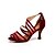 baratos Sapatos de Dança Latina-Mulheres Sapatos de Dança Latina Sandália Renda Presilha Vermelho / Marron / Couro / Ensaio / Prática