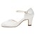 cheap Wedding Shoes-Women&#039;s Heels Chunky Heel Round Toe Wedding Dress Stretch Satin Ivory
