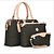 baratos Conjunto de Bolsas-Mulheres Couro Conjuntos de saco Conjuntos de sacolas 3 Pcs Purse Set Preto