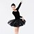 Χαμηλού Κόστους Latin Ρούχα Χορού-Λάτιν Χοροί Φόρεμα Βολάν Επίδοση Μακρυμάνικο Φυσικό Spandex Οργάντζα Βελούδο