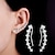 abordables Boucles d&#039;oreilles-Boucles d&#039;oreille Clou Boucles d&#039;oreilles Clips For Femme Cristal Diamant synthétique Mariage Soirée Casual Argent sterling Manchette Forme de Feuille Cœur Fleur Doré Argent / du quotidien