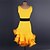 cheap Latin Dancewear-Latin Dance Dress Ruffles Pattern / Print Split Joint Women&#039;s Performance Practise Sleeveless Spandex Lace Organza