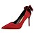 זול נעלי עקב לנשים-נשים נעליים משי קיץ נוחות מגפיים עקבים הליכה עקב סטילטו פפיון עבור שמלה שחור כסף אדום ורוד בורדו