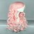 billige Kostymeparykk-syntetisk parykk cosplay parykk krøllete krøllete parykk rosa rosa syntetisk hår kvinners rosa hårglede
