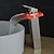 billige Klassisk-led badeværelsesvask blandingsbatteri vandfaldstuds 3 farvetemperatur, høje kar vandhaner enkeltgreb et-huls monoblok håndvaskhaner vaskerum
