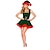 cheap Men&#039;s &amp; Women&#039;s Halloween Costumes-Women Christmas Green Dress Female Christmas Miss Dress Sexy California Costumes Women&#039;s Santa&#039;s Helper Adult