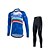 economico Set di abbigliamento da uomo-Fastcute Per uomo Manica lunga Maglia con pantaloni da ciclismo Inverno Vello Coolmax® Licra Blu Bicicletta Completo tuta Traspirante Pad 3D Asciugatura rapida Resistente ai raggi UV Strisce