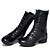 baratos Botas de dança-Mulheres Sapatos de Dança Moderna Botas Meia Solas Salto Baixo Couro Preto / Vermelho / Botas de Dança