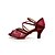 abordables Zapatos de baile latino-Mujer Zapatos de Baile Latino Sandalia Encaje Hebilla Blanco / Negro / Rojo / Rendimiento / Cuero / Zapatos de Salsa / EU40