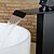 お買い得  浴室・洗面台用水栓金具-バスルームのシンクの蛇口 - 滝状吐水タイプ ブラッシュドニッケル センターセット シングルハンドルつの穴Bath Taps