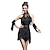 abordables Ropa de baile latino-vestido de baile latino borla con flecos cristales / pedrería rendimiento de mujer sin mangas alto nailon chinlon