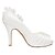 cheap Wedding Shoes-Women&#039;s Heels Platform Stiletto Heel Peep Toe Wedding Dress Party &amp; Evening Ruffles Appliques Stretch Satin Summer White / Ivory