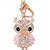 cheap Car Seat Covers-Fashion Diamond Owl Car Key Bag Lady Pendant Key Buckle Ring Chain Metal Color