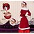 voordelige Kerstmanpakken &amp; Kerstkostuums-Kerstmanpakken Cosplay Kostuums Sexy Uniformen Dames Textiel Binnenwerk Cosplayaccessoires Kerstmis / Carnaval kostuums / Kleding / Riem / CAP constructie / Kleding / Riem