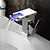 billige Baderomskraner-Baderom Sink Tappekran - Foss / LED Krom Centersat Enkelt Håndtak Et HullBath Taps