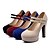 ieftine Tocuri de Damă-Pentru femei Cizme Toc Îndesat / Platformă Vârf rotund Cataramă Lână Pantofi pe Gleznă Plimbare Primăvară / Vară Negru / Rosu / Albastru / Nuntă / Party &amp; Seară / Rochie / Party &amp; Seară