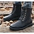 baratos Botas para Homem-Homens Inverno Conforto / Coturnos Casual Botas Couro Ecológico Antiderrapante Preto / Khaki / Cadarço