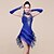 cheap Latin Dancewear-Latin Dance Dresses Women&#039;s Performance Spandex Milk Fiber Beading Tassel Sleeveless Natural Dress Bracelets