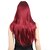 Χαμηλού Κόστους Συνθετικές Trendy Περούκες-Συνθετικές Περούκες Κυματιστό Κυματιστό Με αφέλειες Μονόκλωνα Σχήμα L Περούκα Μακρύ σκούρο κρασί Συνθετικά μαλλιά Γυναικεία Ανθεκτικό στη Ζέστη Κόκκινο