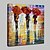 cheap Abstract Paintings-Oil Painting Hand Painted Square Abstract People Modern Stretched Canvas