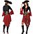 billige Karneval kostymer-Pirat / Film &amp; Tv Kostymer Cosplay Kostumer / Party-kostyme Sexy Uniformer Rød Terylene Cosplay-tilbehør Halloween / Karneval / Barnas Dag kostymer