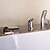 Недорогие Смесители для ванны-Смеситель для ванны - Modern Хром Римская ванна Керамический клапан Bath Shower Mixer Taps / Латунь / Одной ручкой три отверстия