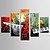 cheap Still Life Paintings-Oil Painting Hand Painted - Still Life Classic Modern Canvas Five Panels