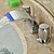 お買い得  浴室・洗面台用水栓金具-バスルームのシンクの蛇口 - 滝状吐水タイプ / LED クロム 組み合わせ式 二つのハンドル三穴Bath Taps / 真鍮
