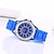 halpa Muodikkaat kellot-Naisten Rannekello Diamond Watch Quartz Silikoni Musta  / Valkoinen / Sininen  jäljitelmä Diamond / Analoginen naiset Kimaltava Muoti - Valkoinen Musta Purppura Yksi vuosi Akun käyttöikä