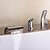 cheap Bathtub Faucets-Bathtub Faucet - Modern Chrome Roman Tub Ceramic Valve Bath Shower Mixer Taps / Brass / Single Handle Three Holes