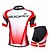 cheap Men&#039;s Clothing Sets-Nuckily Men&#039;s Short Sleeve Cycling Jersey with Shorts Red Patchwork Geometic Bike Shorts Jersey Clothing Suit Breathable Ultraviolet Resistant Reflective Strips Back Pocket Sports Polyester Patchwork
