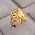 baratos Anéis-Mulheres Anel de banda Anel anel de polegar Dourado Banhado a Ouro 18K Chapeado Dourado Amarelo Ouro senhoras Asiático Festa Aniversário Jóias Borboleta Animal